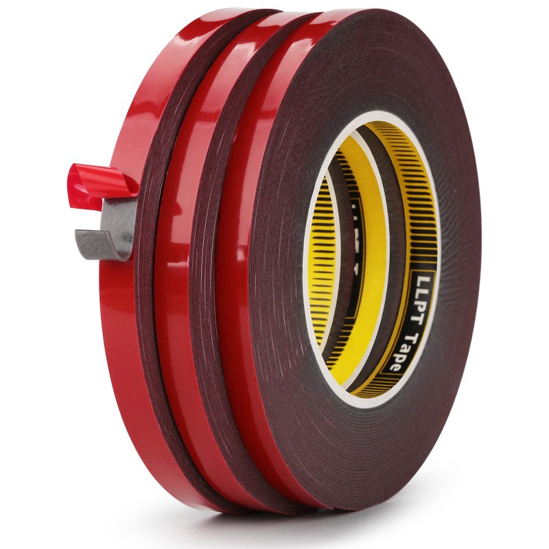 LLPT شريط لاصق مزدوج الجوانب LLPT 0.4 بوصة × 108 قدم شريط فوم أكريليك للتثبيت مقاوم للعوامل الجوية خالي من البقايا لاصق قوي لشرائط LED ديكور المنزل والمكتب رمادي (GA408) - Image 1